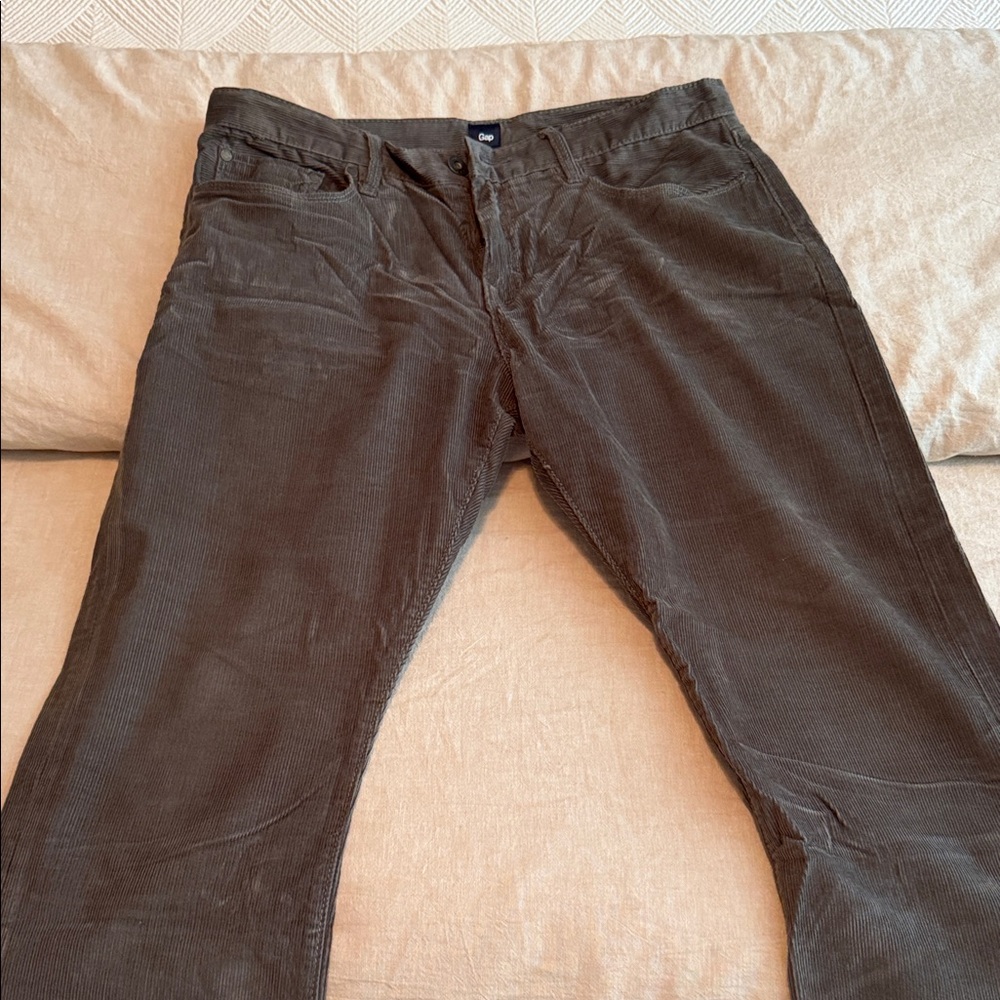 GAP Men's Charcoal Corduroy Trousers
